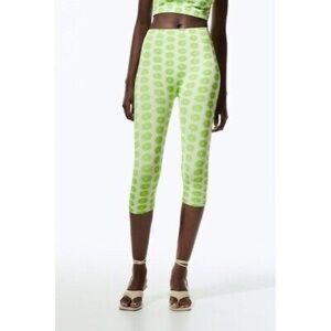 Zara green floral leggings‎
